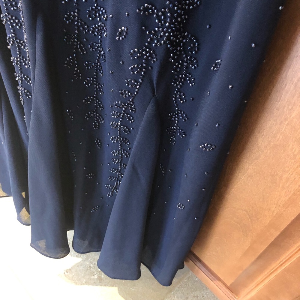 flutter sleeve dress cold shoulder navy Size 12P